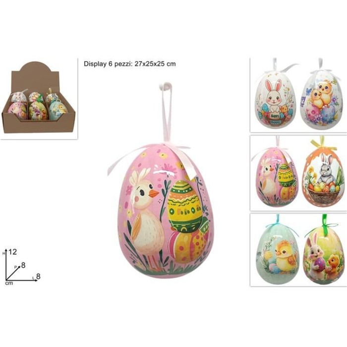 UOVO APPENDINO DECORATO 12CM ASSORTITO IN DISPLAY